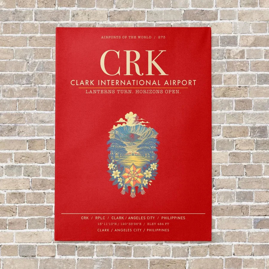Clark International Airport CRK - Canvas Framed - Red