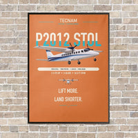Thumbnail for Tecnam P2012 STOL vertical canvas print - framed - orange background