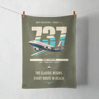 Thumbnail for Boeing 737-300 Classic design on green army towel