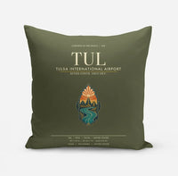 Thumbnail for Tulsa International Airport (TUL) design on green army pillow