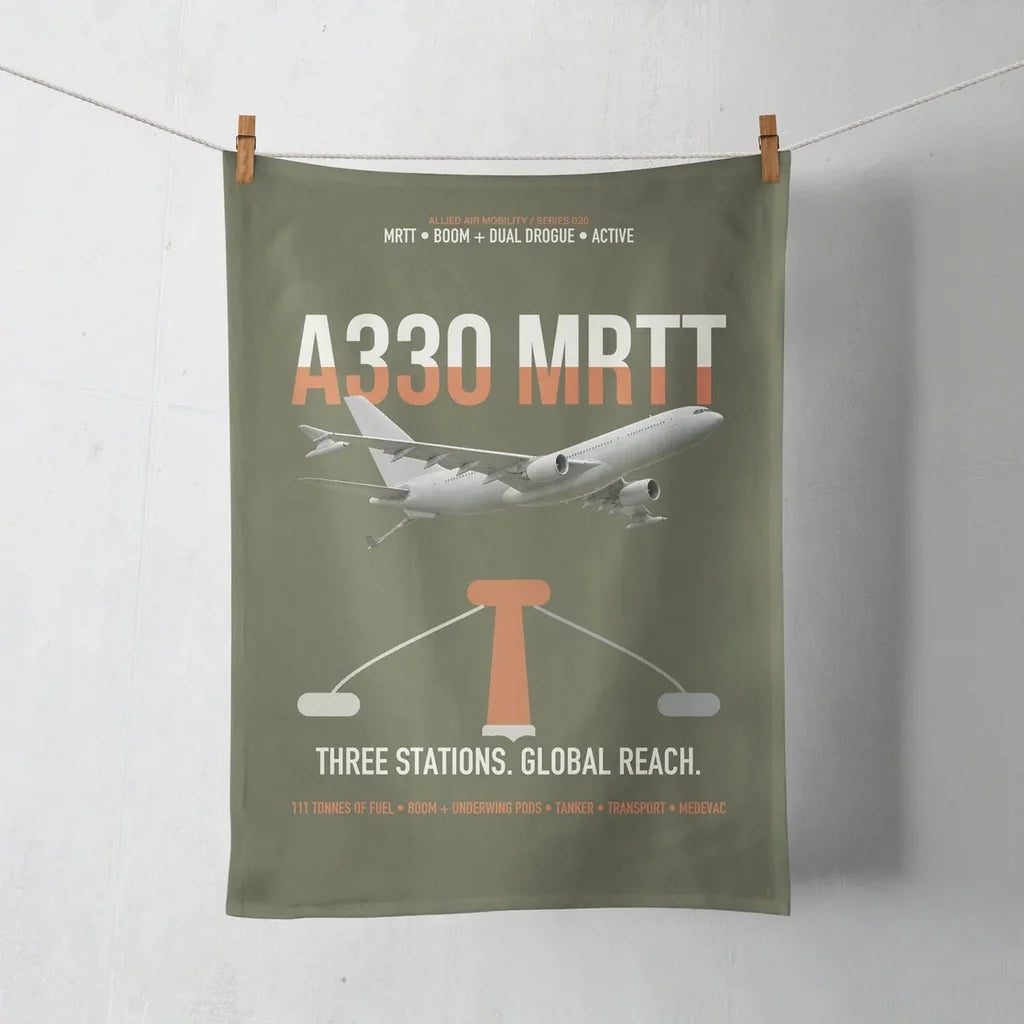 Airbus A330 MRTT design on green army towel