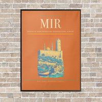 Thumbnail for Monastir Habib Bourguiba International Airport MIR vertical canvas print - framed - orange background