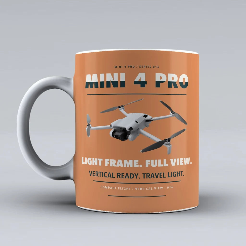 Mini 4 Pro Mug design on orange dji