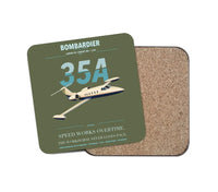 Thumbnail for Bombardier Learjet 35A design on green army 1 piece coaster