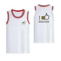 Thumbnail for I Like Aviation Designed Basketball Style Sports Tank Tops - view 14