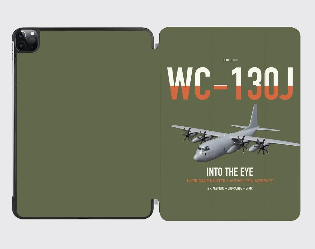 WC-130J Hurricane Hunter design on green army ipad tablet case