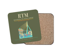 Thumbnail for Rotterdam The Hague Airport (RTM) design on green army 1 piece coaster