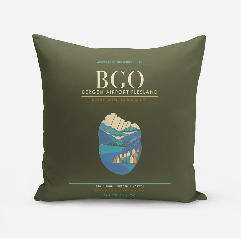 Bergen Airport Flesland BGO - Seven-Rain Fjord Tapestry - Green Army