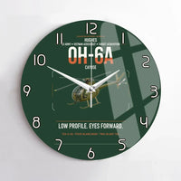 Thumbnail for Hughes OH-6A Cayuse design on dark green no frame wall clock