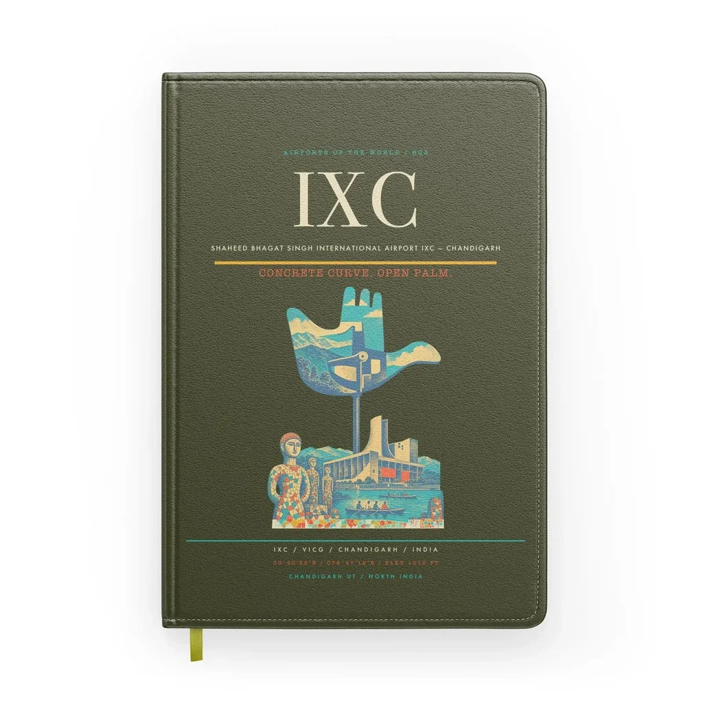 Shaheed Bhagat Singh International Airport (IXC) design on green army notebook
