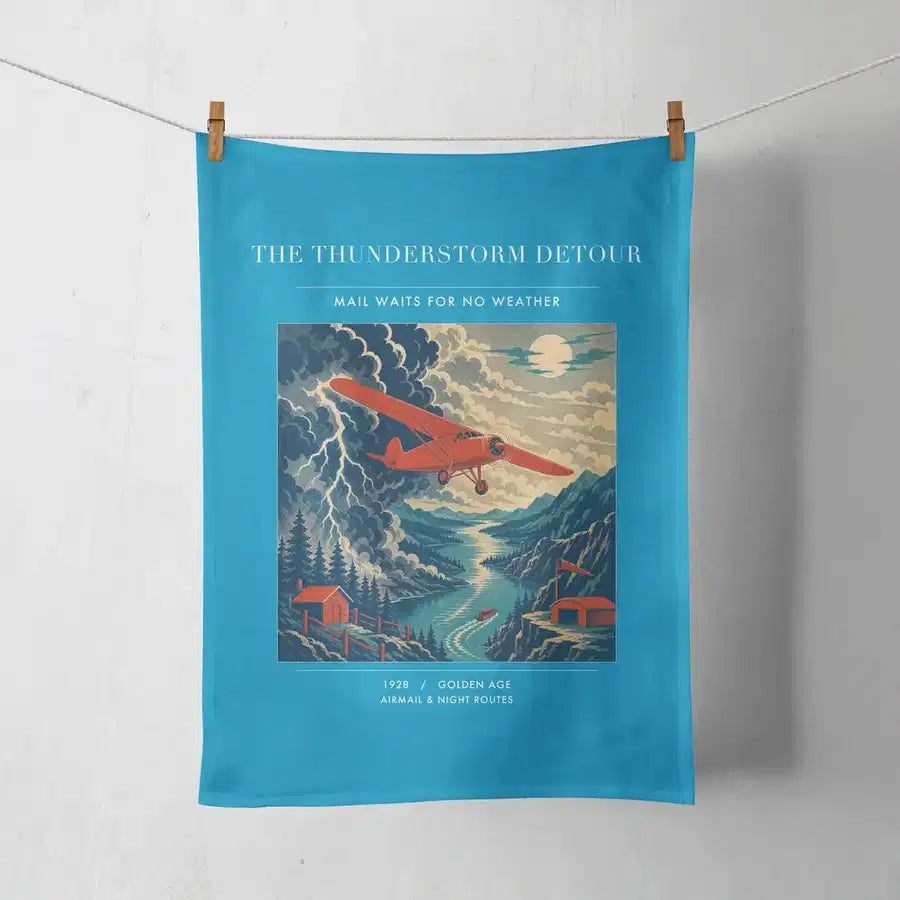 VINTAGE G4148 - The Thunderstorm Detour - Designed Towels design on turquoise
