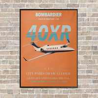 Thumbnail for Bombardier Learjet 40XR vertical canvas print - framed - orange background