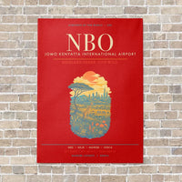 Thumbnail for Jomo Kenyatta International Airport Nairobi NBO - Canvas Framed - Red