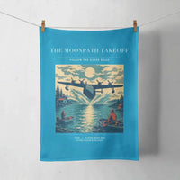 Thumbnail for VINTAGE G4441 - The Moonpath Takeoff - Designed Towels design on turquoise