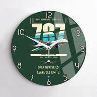 Thumbnail for Boeing 787-8 Dreamliner design on dark green no frame wall clock