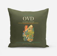 Thumbnail for Asturias Airport (OVD) design on green army pillow