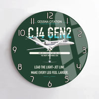 Thumbnail for Cessna Citation CJ4 Gen2 design on dark green no frame wall clock