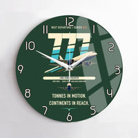 Thumbnail for Boeing 777F design on dark green no frame wall clock