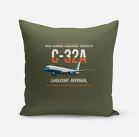 Thumbnail for C-32A Air Force Two Global Reach design on green army pillow
