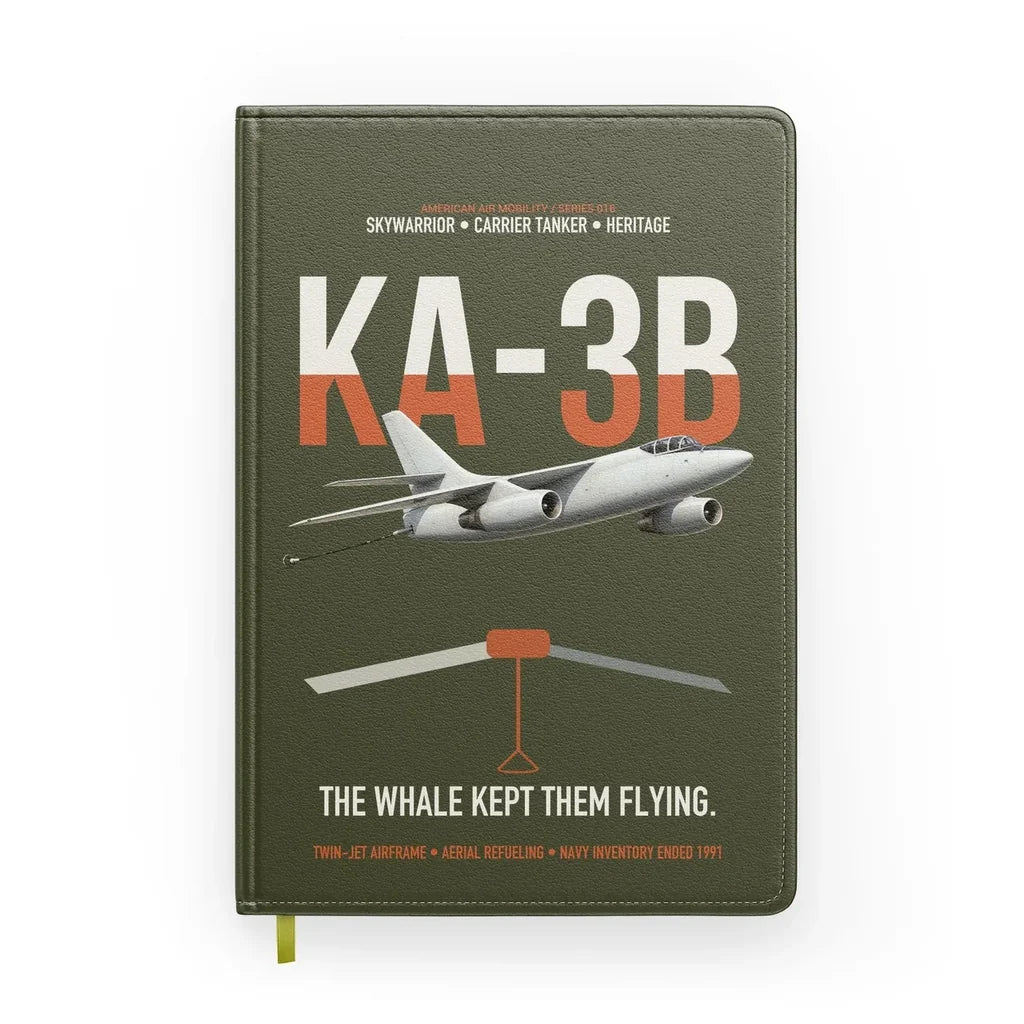 KA-3B Skywarrior design on green army notebook