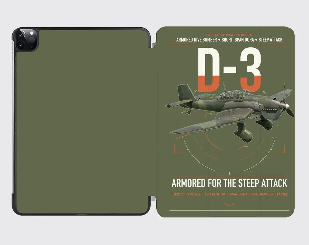 Junkers Ju 87D-3 design on green army ipad tablet case