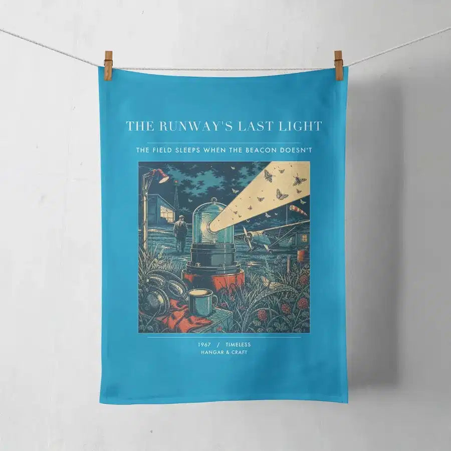 VINTAGE G4425 - The Runway's Last Light - Designed Towels design on turquoise