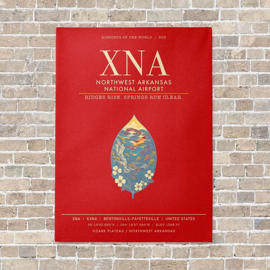 Northwest Arkansas National Airport XNA - Canvas Framed - Red