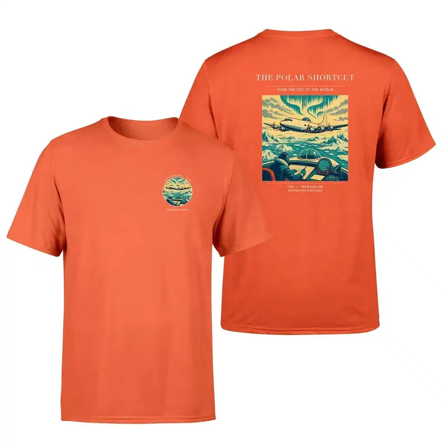 VINTAGE G4086 - The Polar Shortcut - Double-Side T-Shirt design on orange double side t shirt