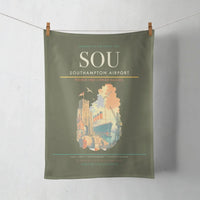 Thumbnail for Southampton Airport (SOU) design on green army towel
