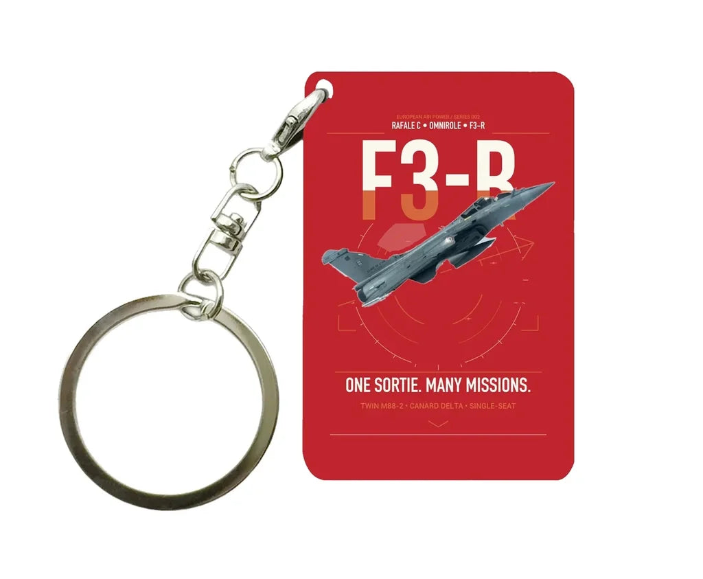 Dassault Rafale C — F3-R standard design on red designed key chain, double-side print