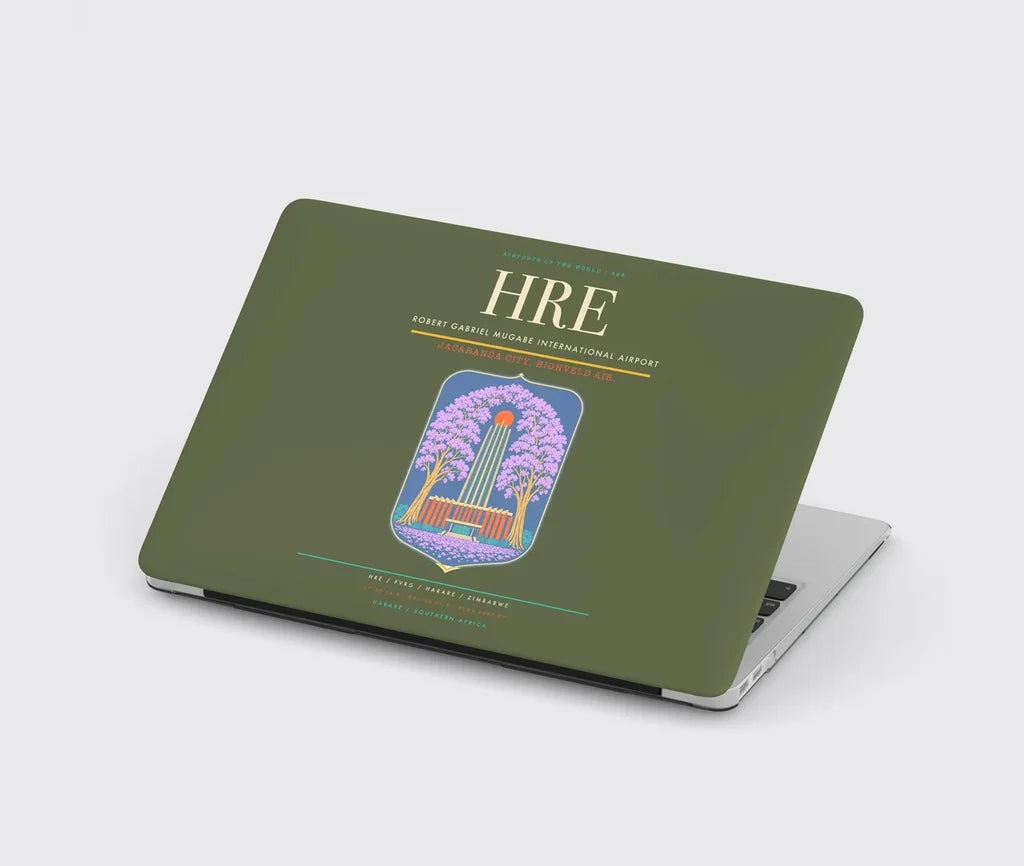 Robert Gabriel Mugabe International Airport (HRE) design on green army MacBook case