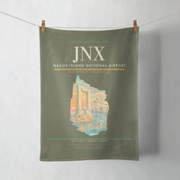 Thumbnail for Naxos Island National Airport (JNX) design on green army towel