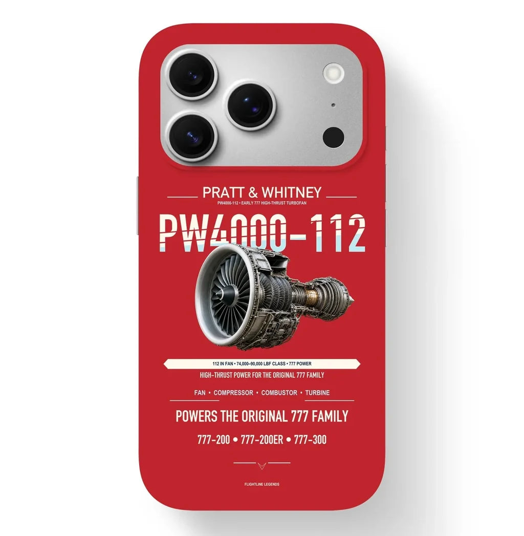 PW4000-112 Case design on red iphone case