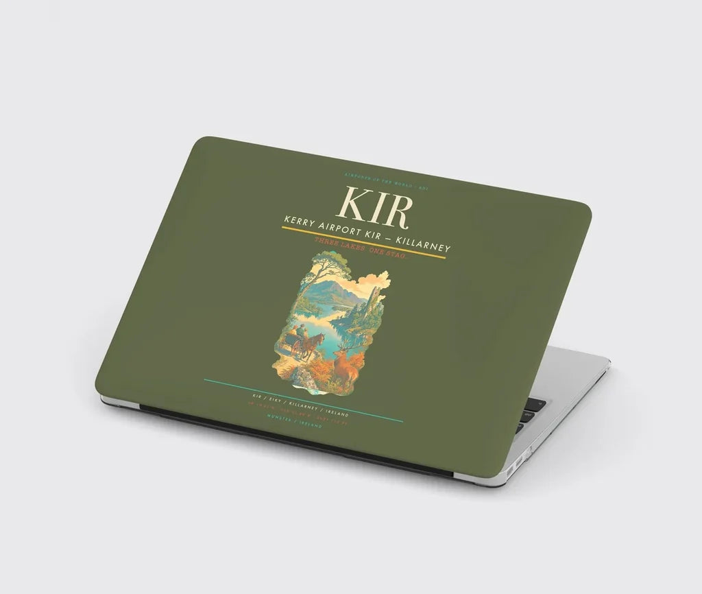 Kerry Airport (KIR) design on green army MacBook case