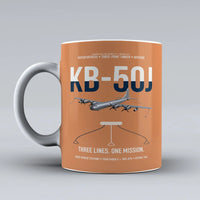 Thumbnail for KB-50J Superfortress design on orange ceramic mug, double-side print