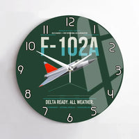 Thumbnail for F-102A Delta Dagger design on dark green no frame wall clock