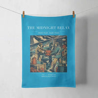Thumbnail for VINTAGE G4149 - The Midnight Relay - Designed Towels design on turquoise