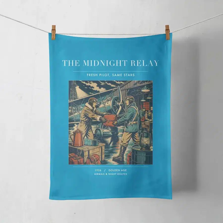 VINTAGE G4149 - The Midnight Relay - Designed Towels design on turquoise