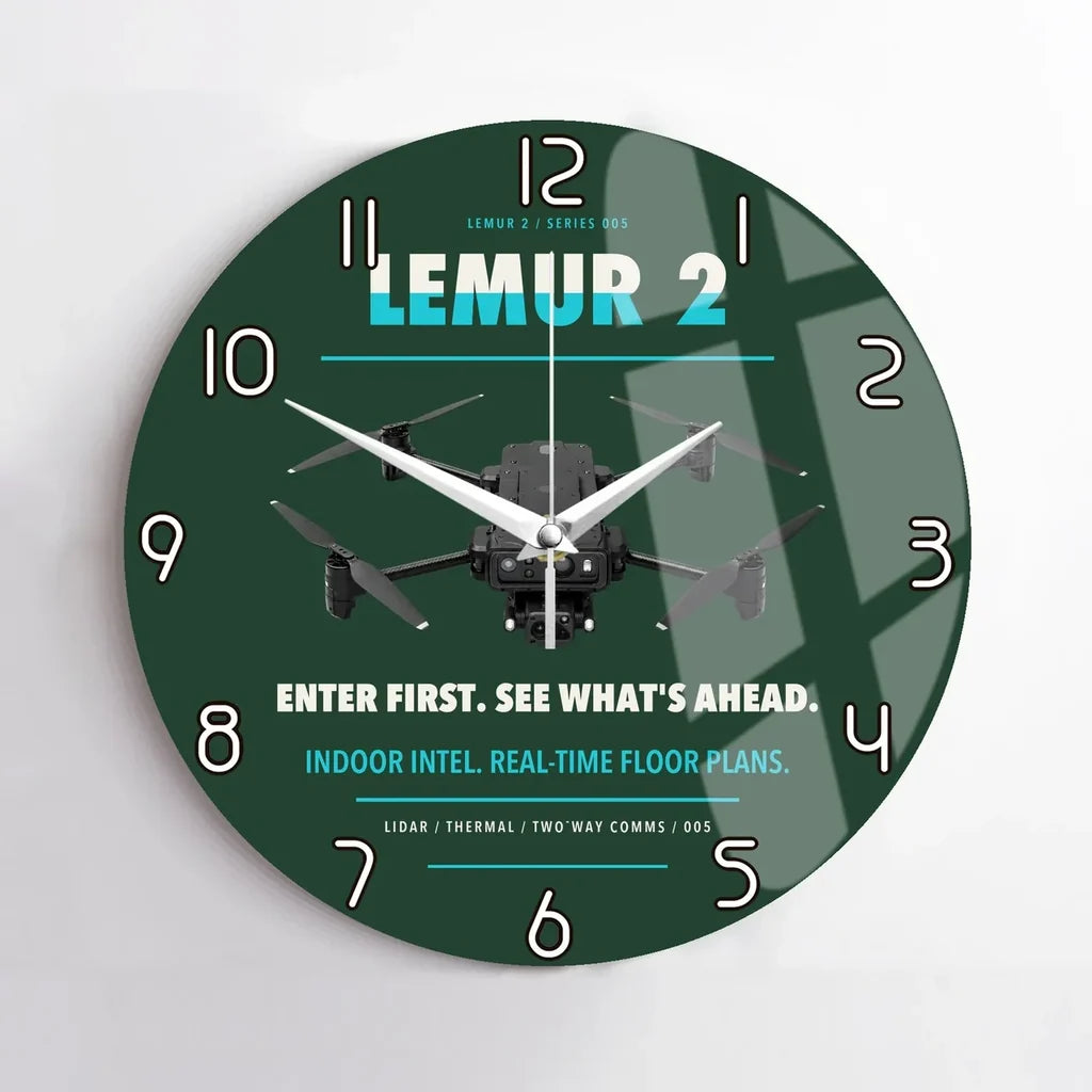 BRINC LEMUR 2 design on dark green no frame wall clock