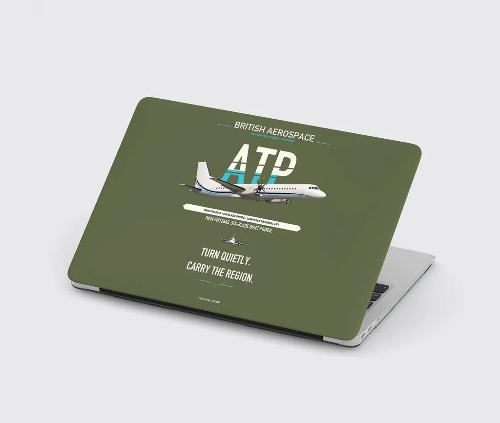 British Aerospace ATP design on green army MacBook case