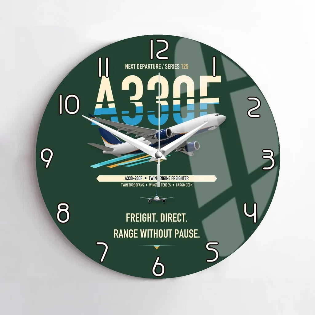 Airbus A330-200F design on dark green no frame wall clock