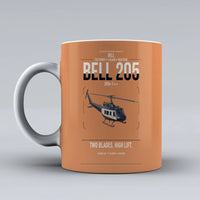 Thumbnail for Bell 205A-1++ design on orange ceramic mug, double-side print