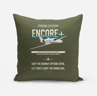 Thumbnail for Cessna Citation Encore+ design on green army pillow