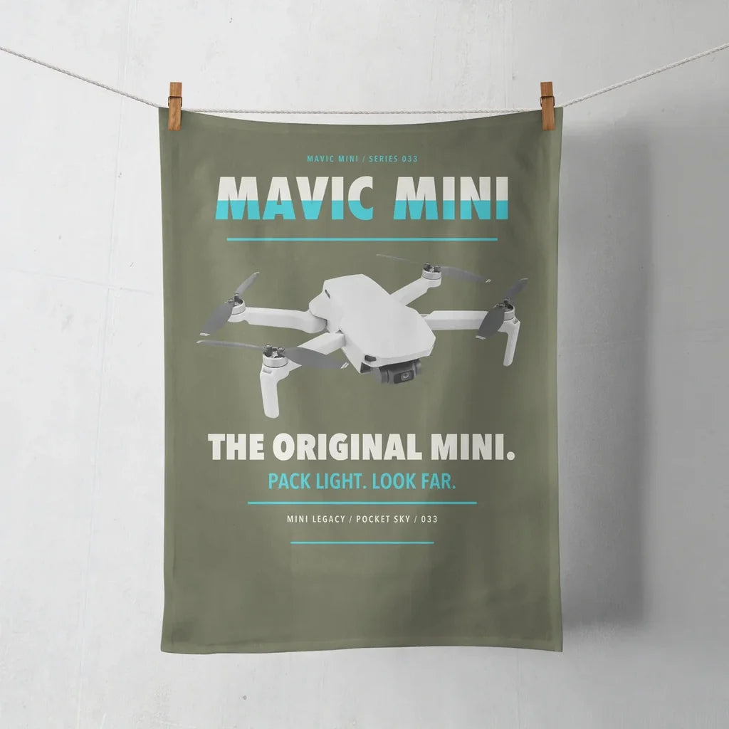 DJI Mavic Mini design on green army towel