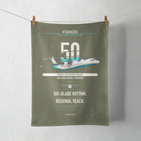Thumbnail for Fokker 50 design on green army towel