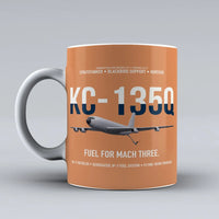 Thumbnail for KC-135Q Blackbird Tanker design on orange ceramic mug, double-side print