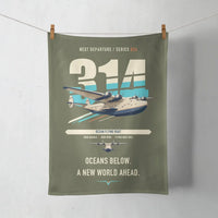 Thumbnail for Boeing 314 Clipper design on green army towel