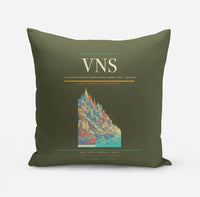 Thumbnail for Lal Bahadur Shastri International Airport (VNS) design on green army pillow