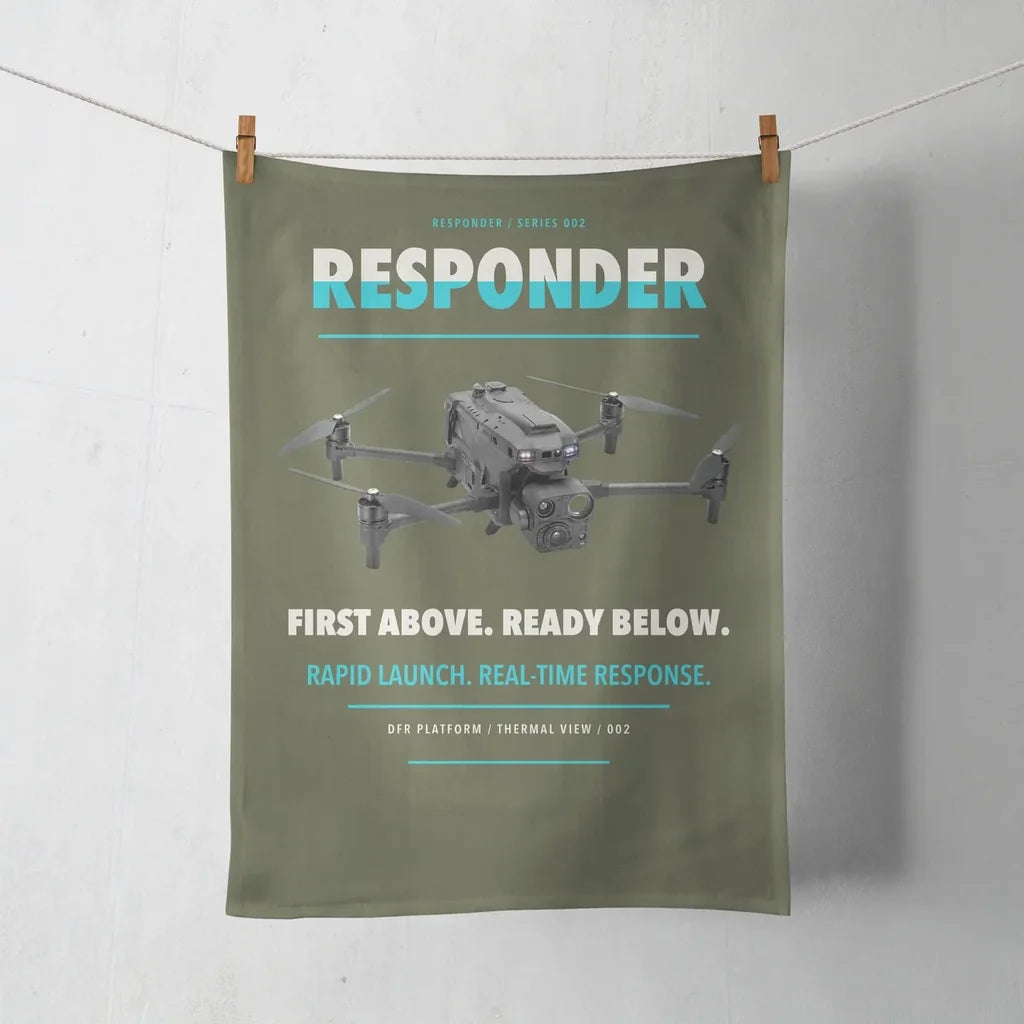 BRINC Responder design on green army towel