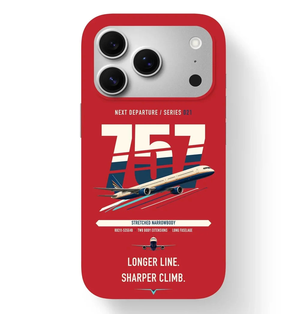 Boeing 757-300 design on red magsafe iphone case